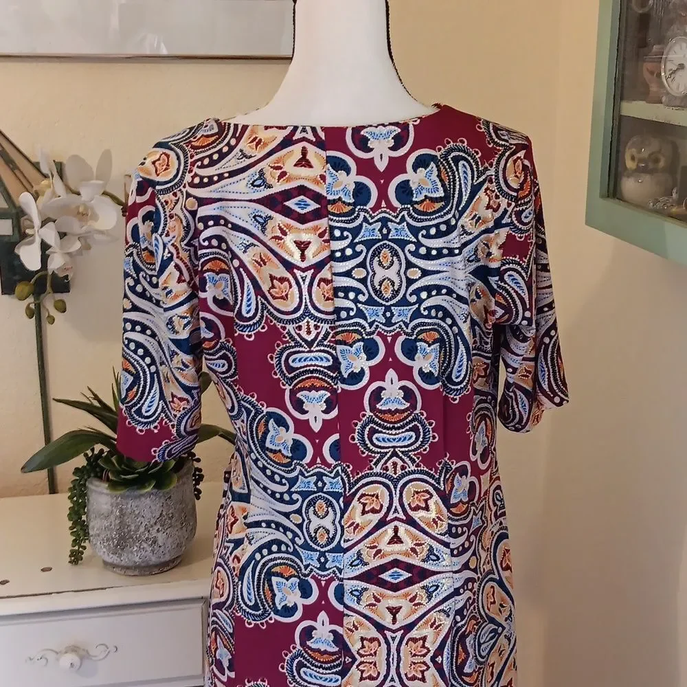Shelby and Palmer Paisley Textured Soft Knit Dress. Boho. Arty. - Picture 7 of 12
